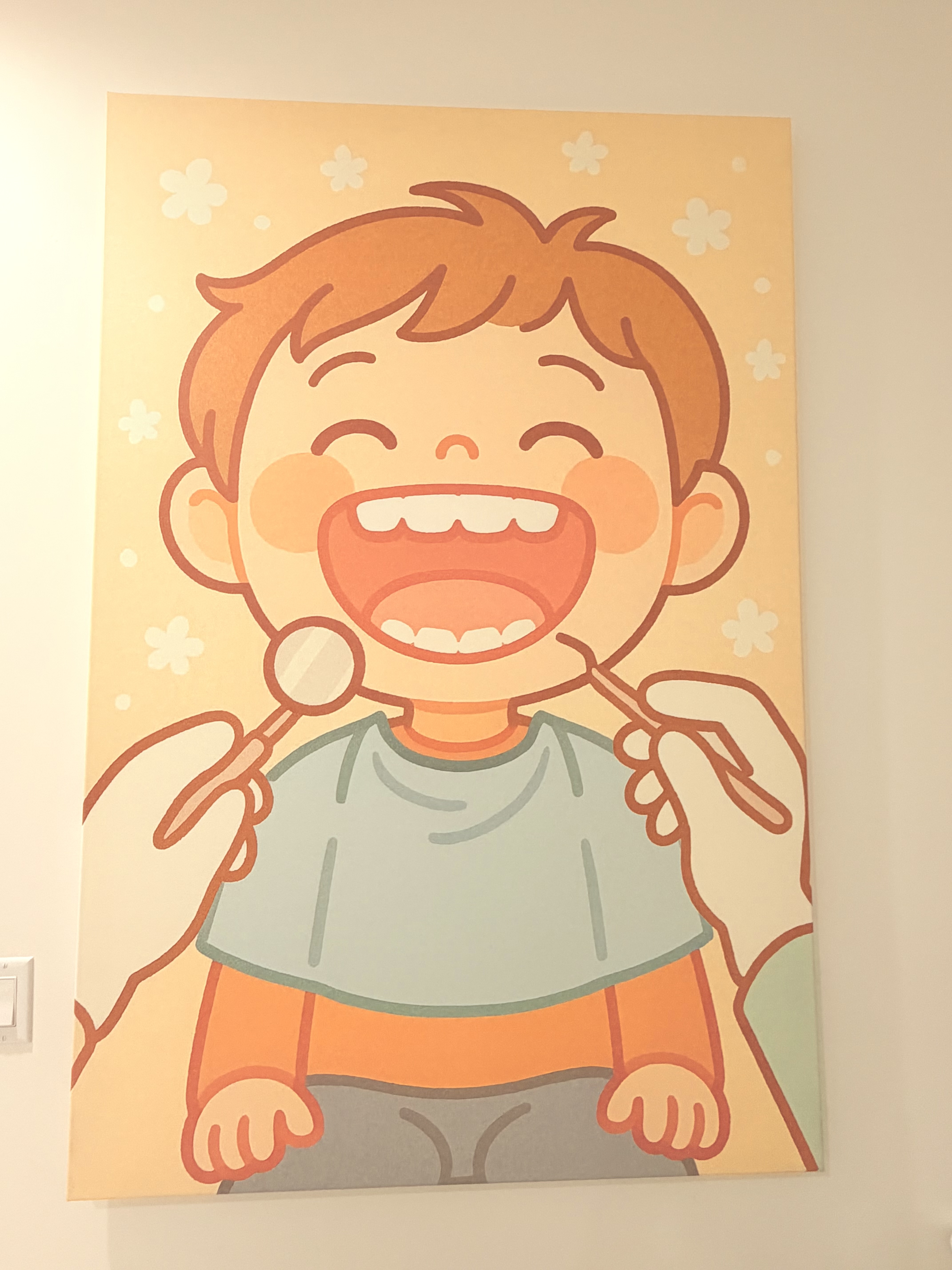 성심치과 소아치과 포토월 - 웃는 아이 캐릭터